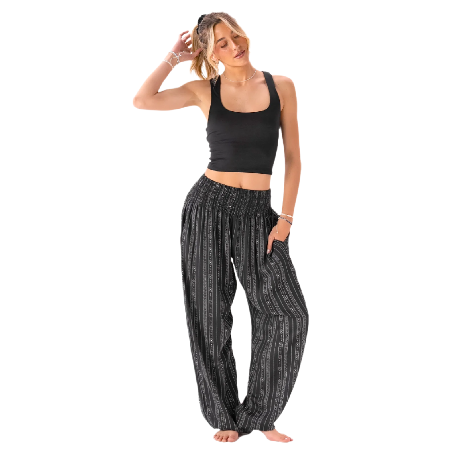 Akha Tribal Print Harem Pants - Image 3
